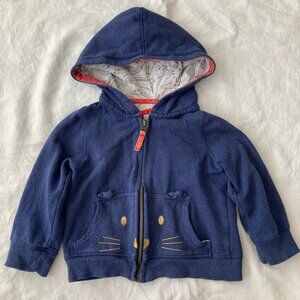 (🎨$3 PLAY) Boden 2-3 Years Toddler Cat Zip Hoodie Sweatshirt